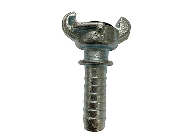A silver gray Chicago type coupling US hose end