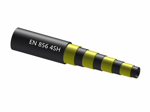 Чертеж гидравлического шланга EN 856 4SH с четырехспиральными высокопрочными стальными проводами.
