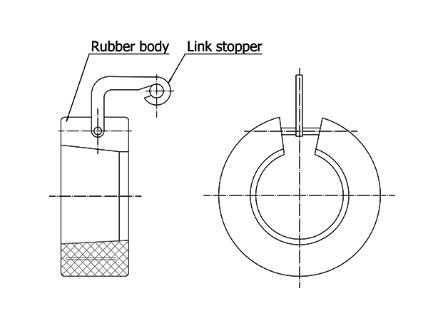 A quick release thread protector drawing.